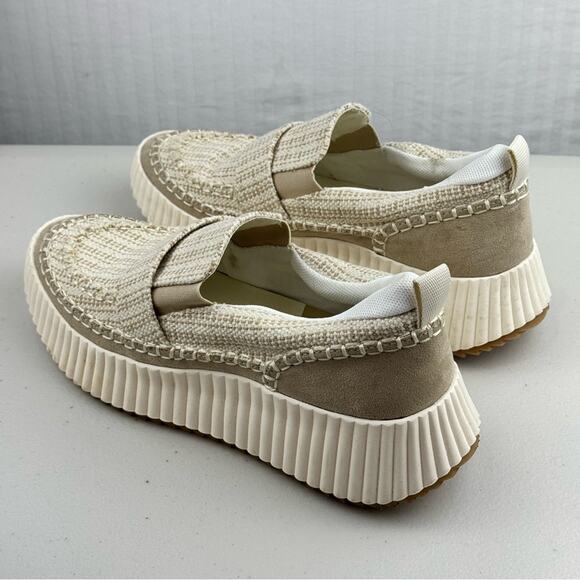 DV by Dolce Vita Dayo Cream Tan Slip-On Loafers Size 8.5 Woven Upper - Picture 3 of 9